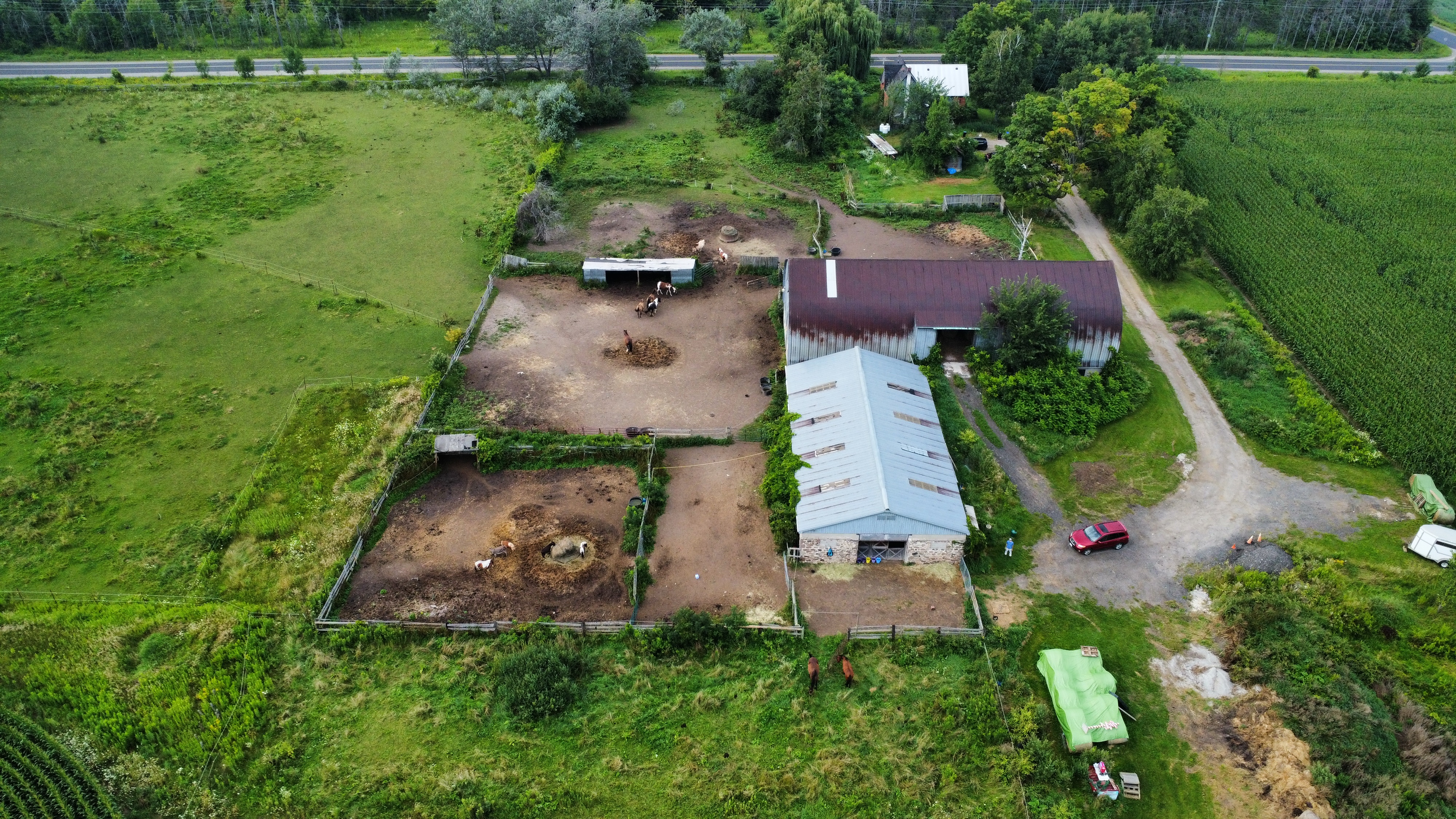 Coastal property drone shot