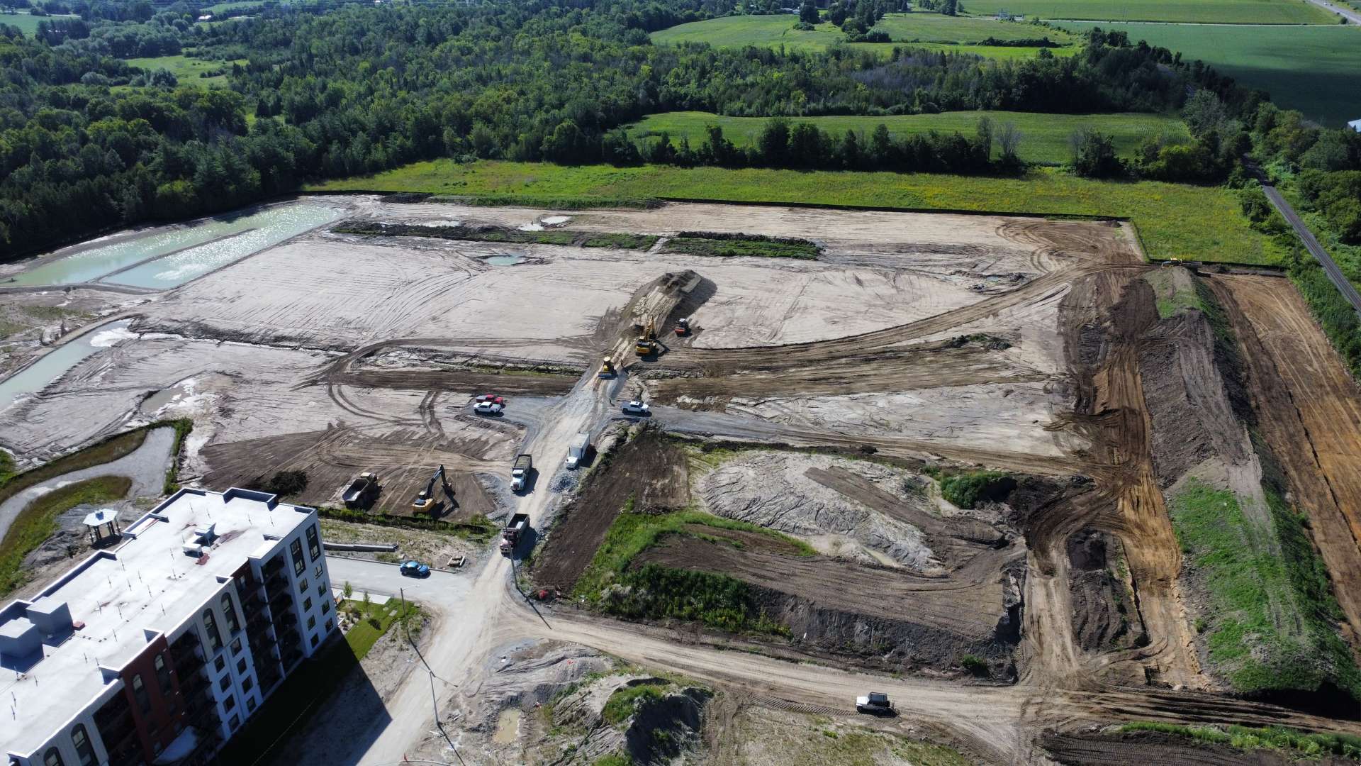 Construction site drone view